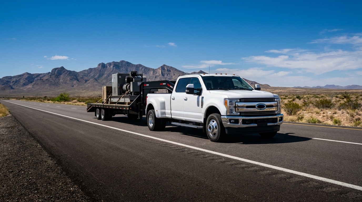 Hot shot trucking on a Texas highway near El Paso